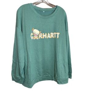 Cow Pullover Graphic Long Sleeve Sweatshirt, NWT, 2X